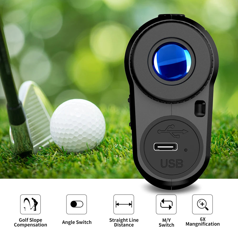 REVASRI Golf Rangefinder Rechargeable Distance Meter with Slope Switch and Flag Lock Vibration for Golfing Promotion and Hunting